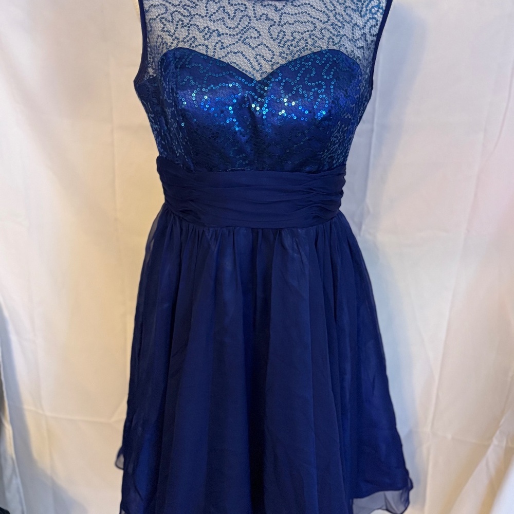 Royal Blue Short Formal sequined dress